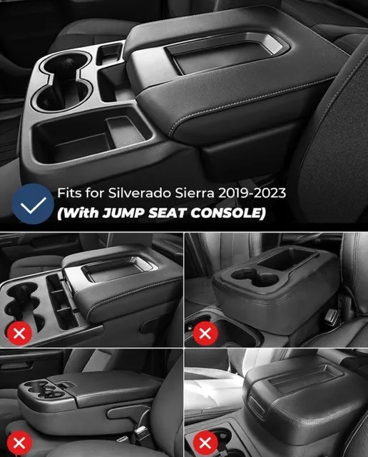 Leather Center Console Armrest Cover Cushion For Chevy Silverado Suburban 2015-2020 Interior Protective Replacement Pad