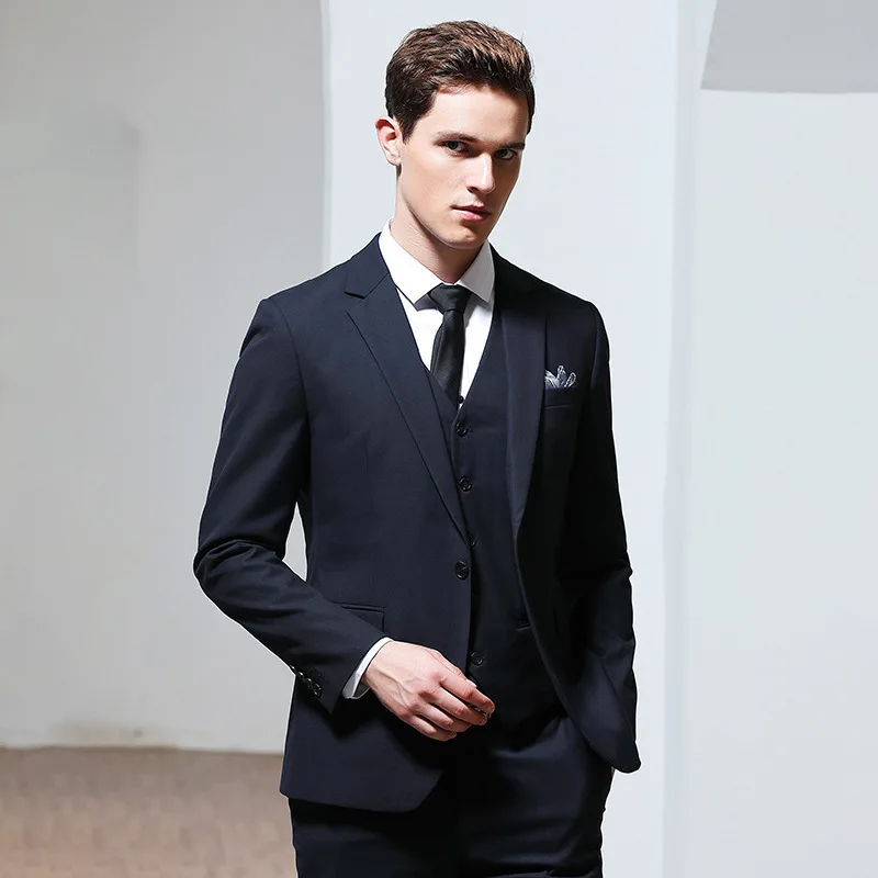 HH364Double-breasted suit for men 2024 autumn new casual Korean style groomsmen suit