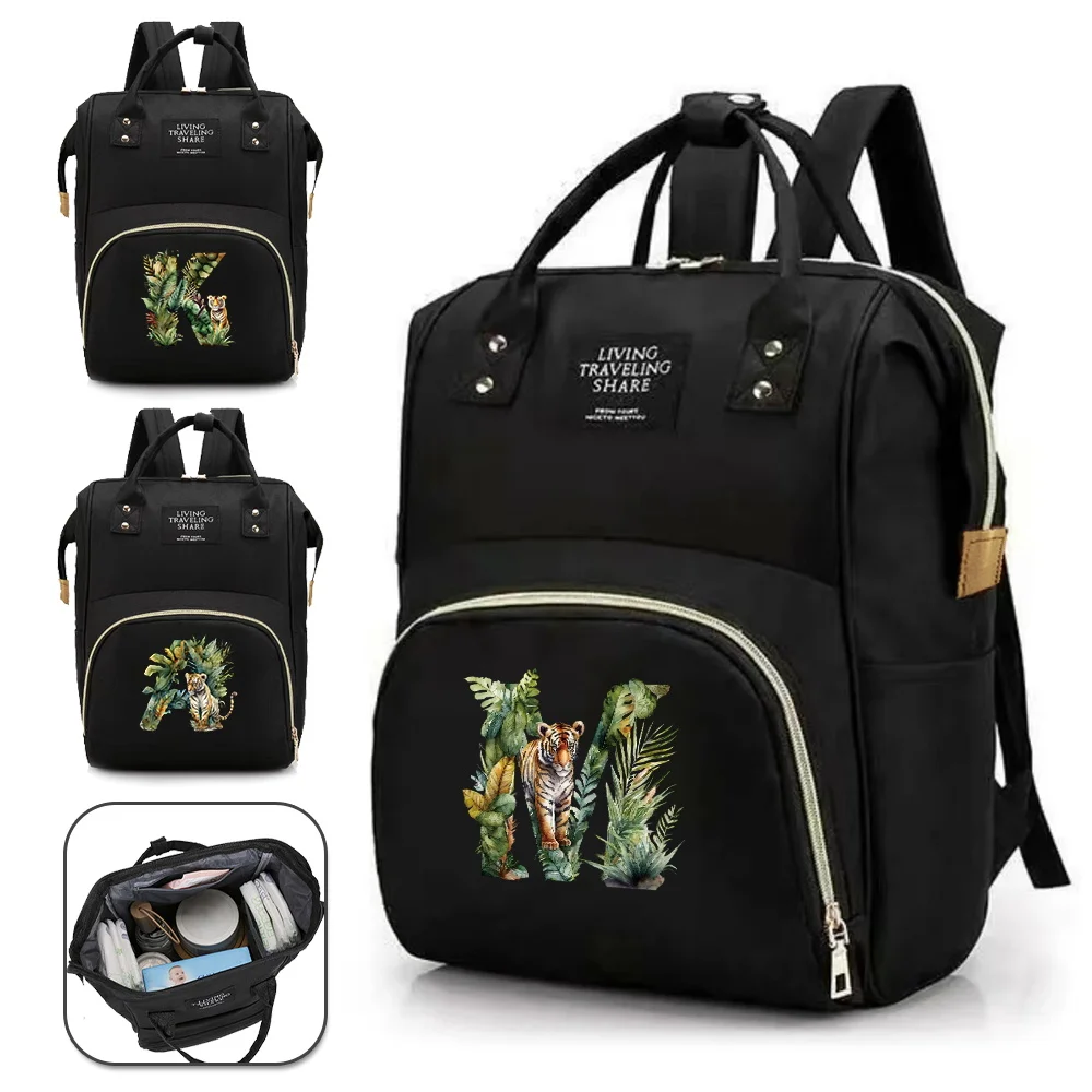 

Maternity Bag Waterproof Lightweight Large Capacity Multi-Function Diapers Bags Backpack Jungle Tiger Letter Printing Series