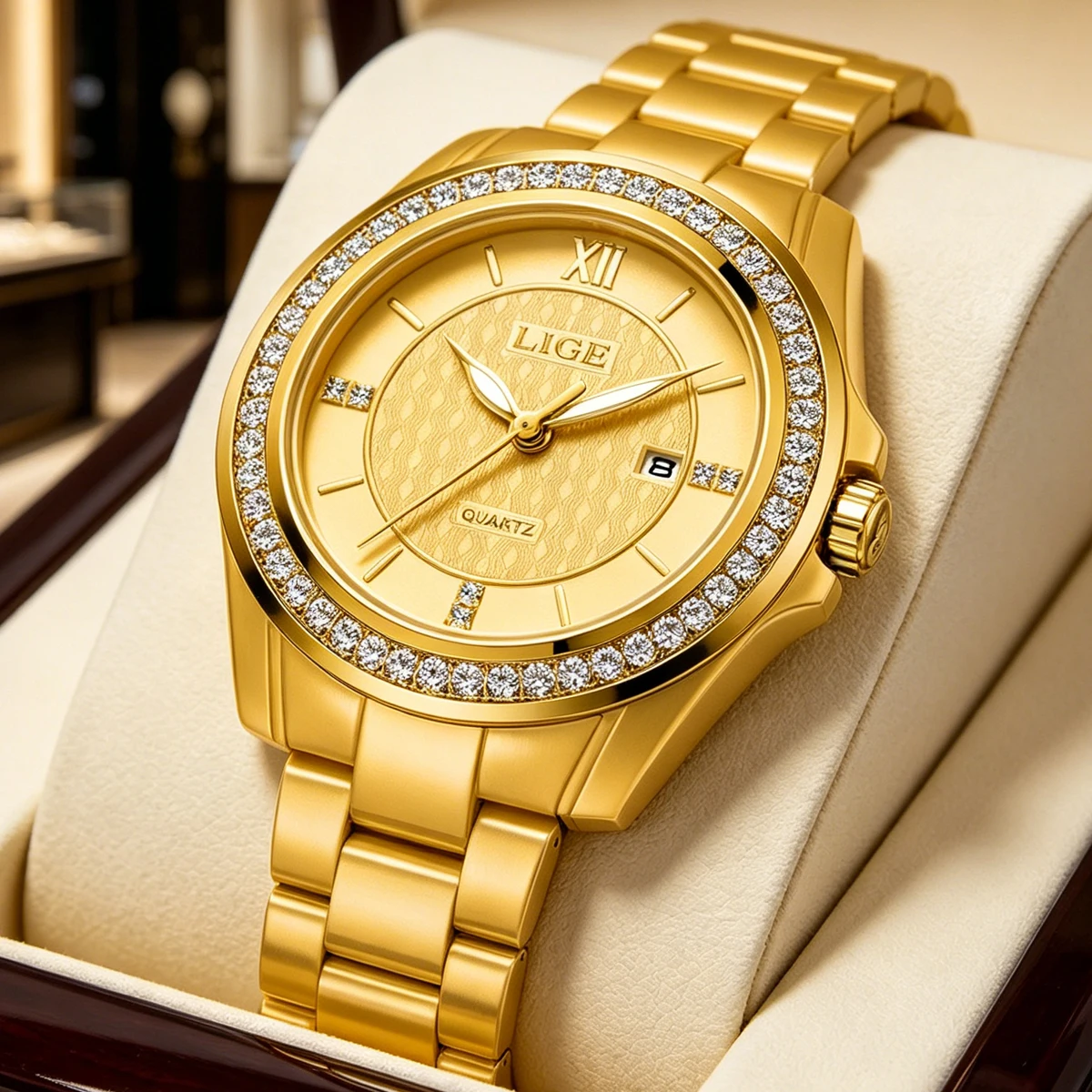 

LIGE Fashion Luxury Watch for Women Waterproof Luminous Date Quartz Wristwatches Christmas Valentine's Day Gift reloj de dama