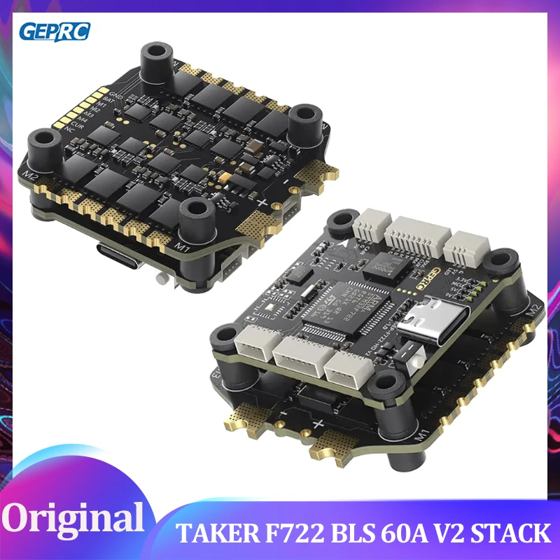 

GEPRC TAKER F722 BLS 60A V2 STACK BLS 60A 4IN1 ESC Record Flight Data Plug Play Racing FPV Drone 16MB Black Box Data Analyze