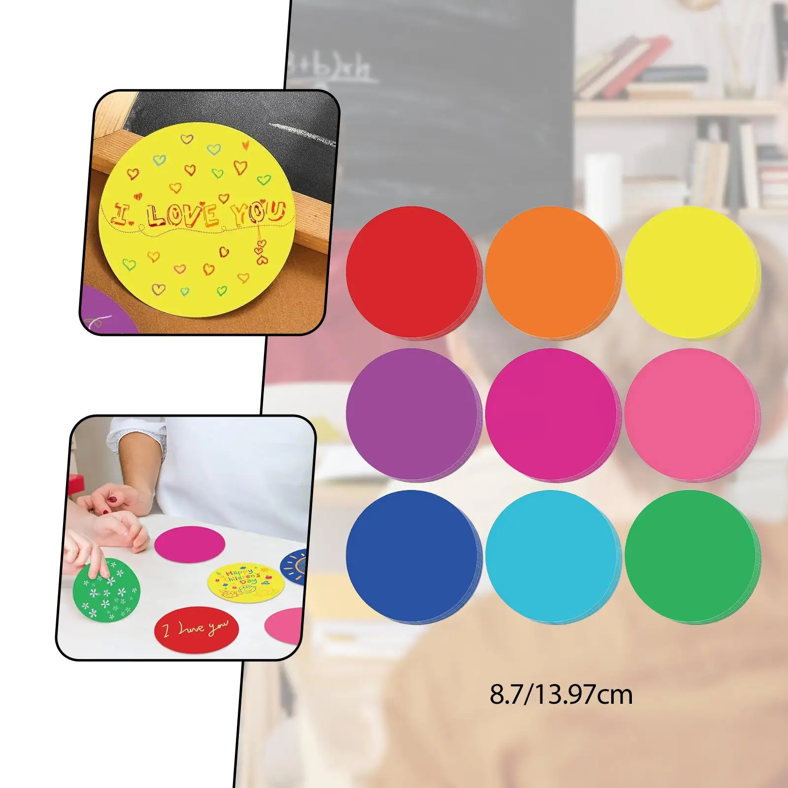 108Pcs Circle Cutouts Paper Cardstock For Diy Craft Projects School Teachers-image