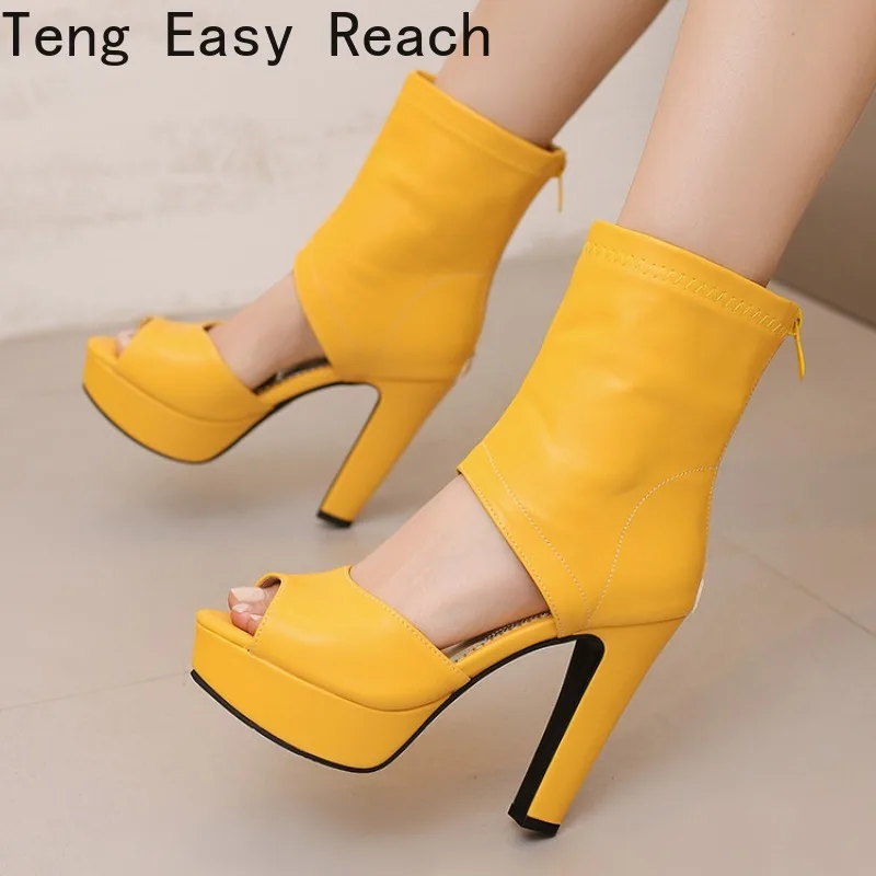 Summer 2026 Ankle Sandals with Front Toe Exposure and Back Zipper Cutout Dress Shoes, Thick-soled High-heeled Sandals