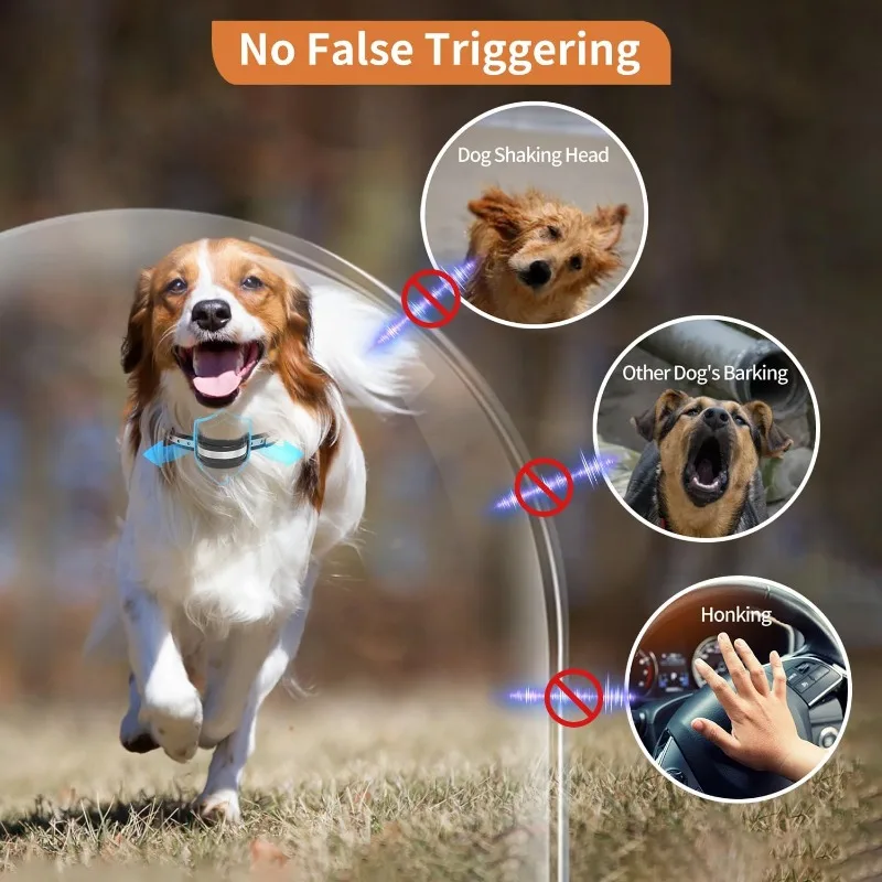 2 PCS Dog Anti Barking Shock Collar Automatic Barking Collars No Bark Electric Collar for Small Medium Large Dogs Waterproof - view 2