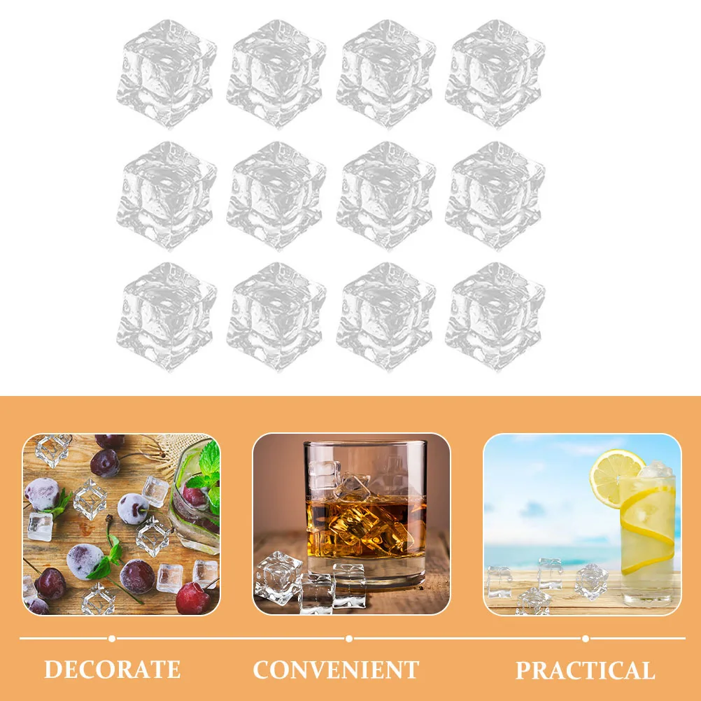 

Simulated Ice Fake Cube Clear Display Cubes Artificial Props Decor Faux Decorative
