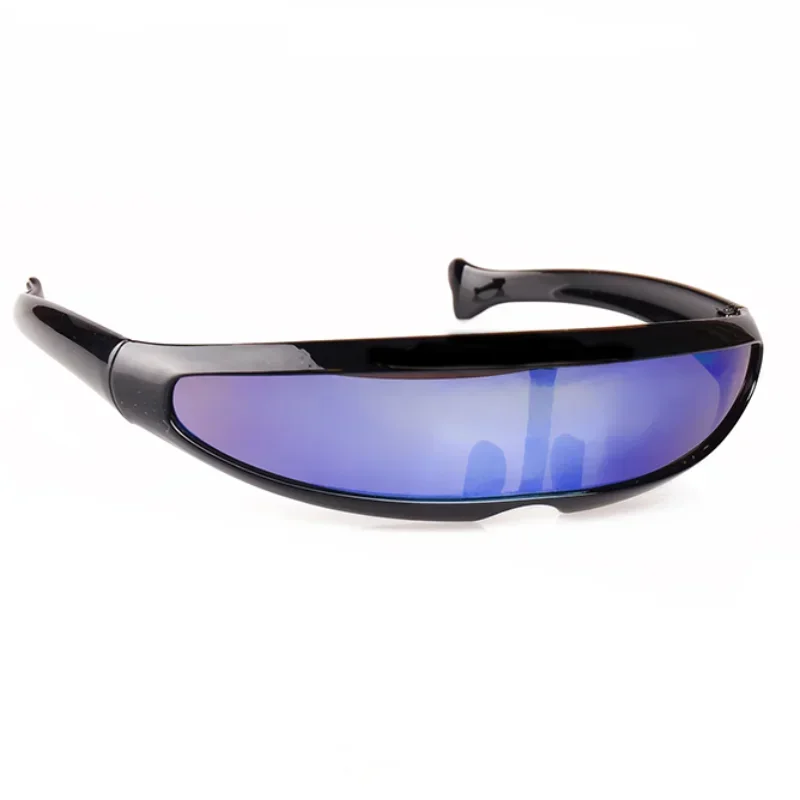 Футуристические узкие солнцезащитные очки с козырьком циклопа, лазерные очки UV400, индивидуальные зеркальные линзы, костюмные очки, мужские очки