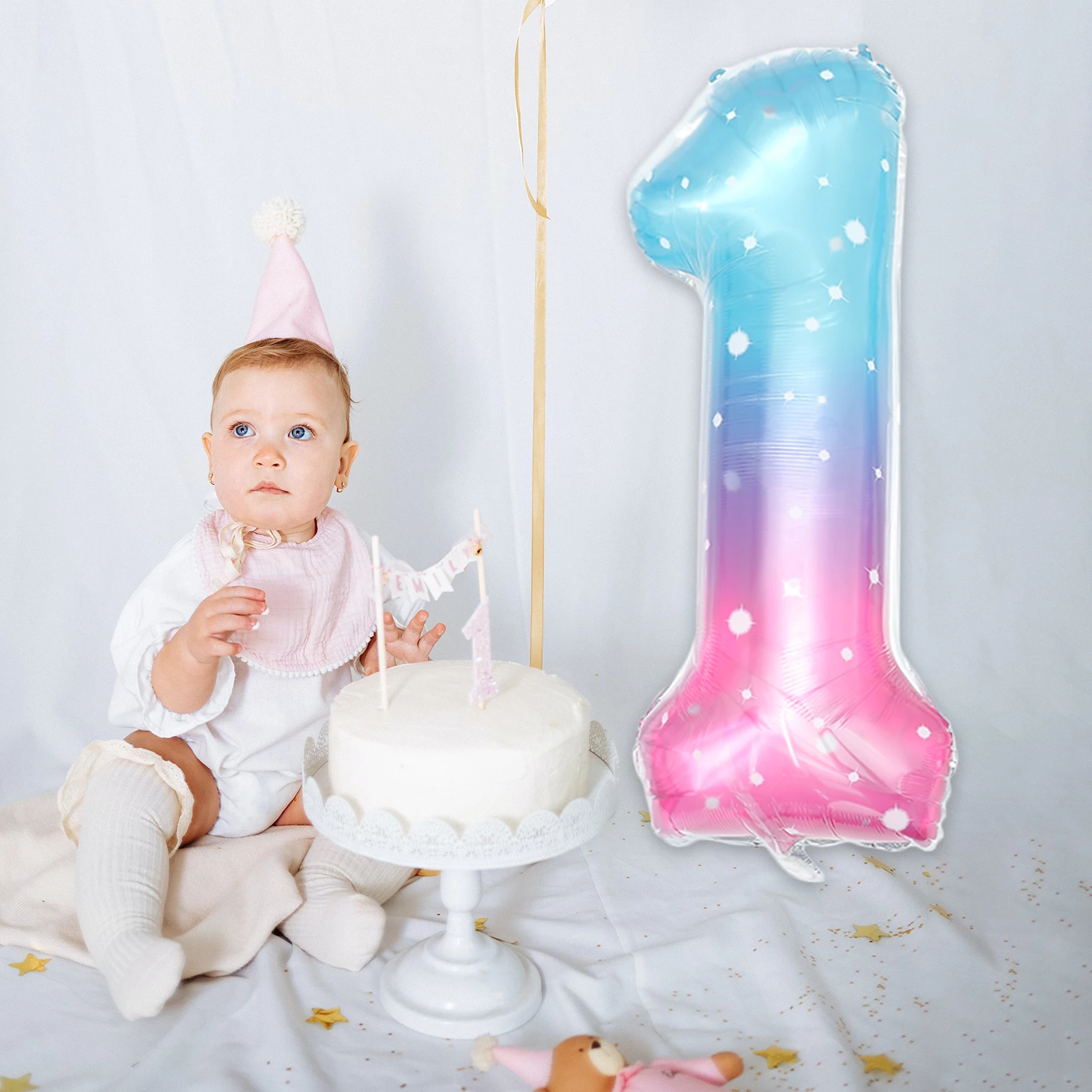 

10Pcs Number Balloon Large Birthday Party Decorative Aluminum Foil Balloons Photo Props for Indoor Outdoor Use