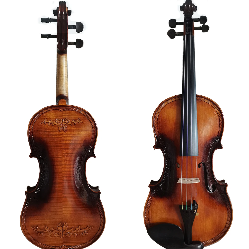 

European spruce! Antonio Stradivarius 1715 carved violin 4/4 바이올린 كمان Dark Black vionlin professional musical instrument violin