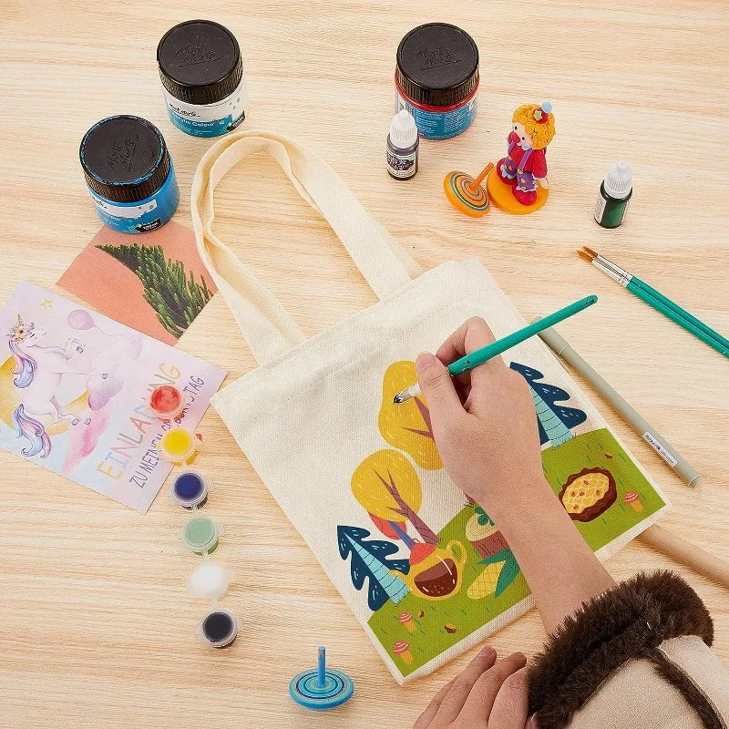 1pc Craft Bags Mini Tote Bag Blank Canvas Tote Bag Small Sacks Bag Reusable Gift Bag Grocery Bags for Kids Party Favor