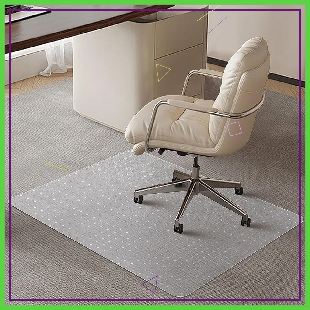 

Коврик для офисного стула 48x36 дюймов для ковров с низким ворсом, толстый пластиковый напольный коврик с ручкой для настольных стульев на колесиках