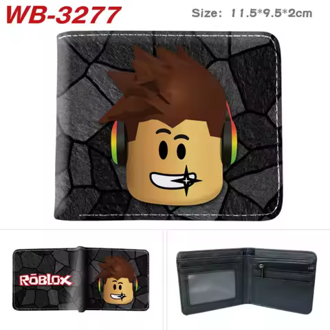 Roblox Wallets Purses Men Inserts Business Foldable Cowhide Wallet Picture Coin Purse Slim Money Credit ID Cards Holder Bag