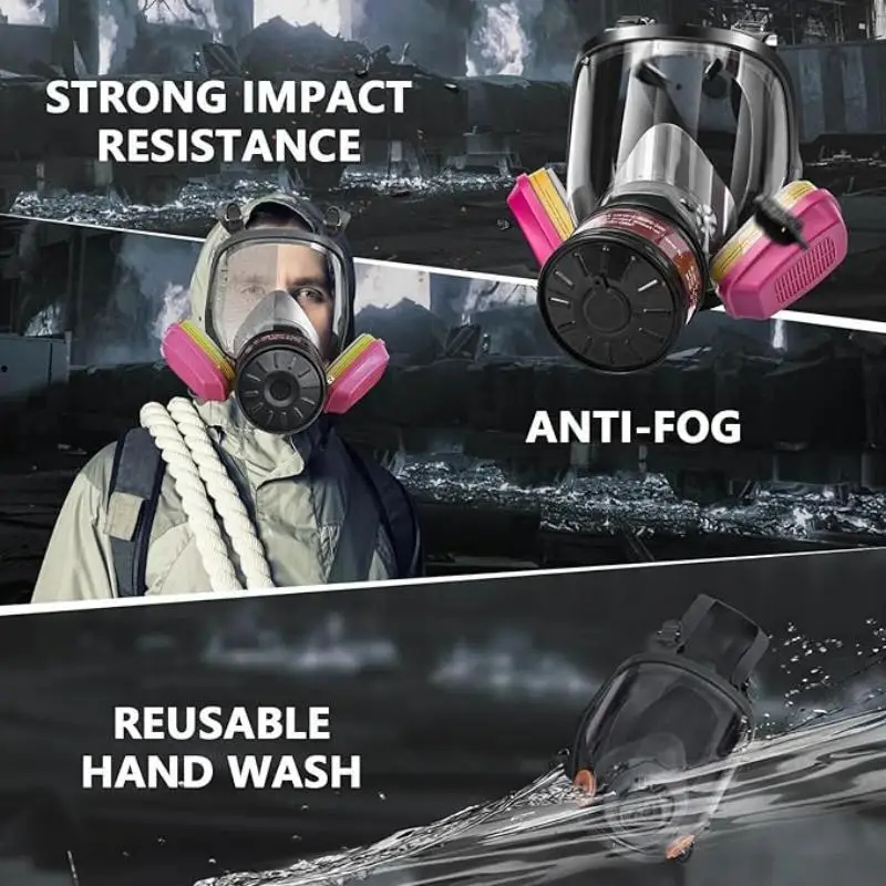 Gas Mask Survival Nuclear and Gas Mask with 40mm Activated Carbon Filter and 60926 Filter Full Face Respirator Mask
