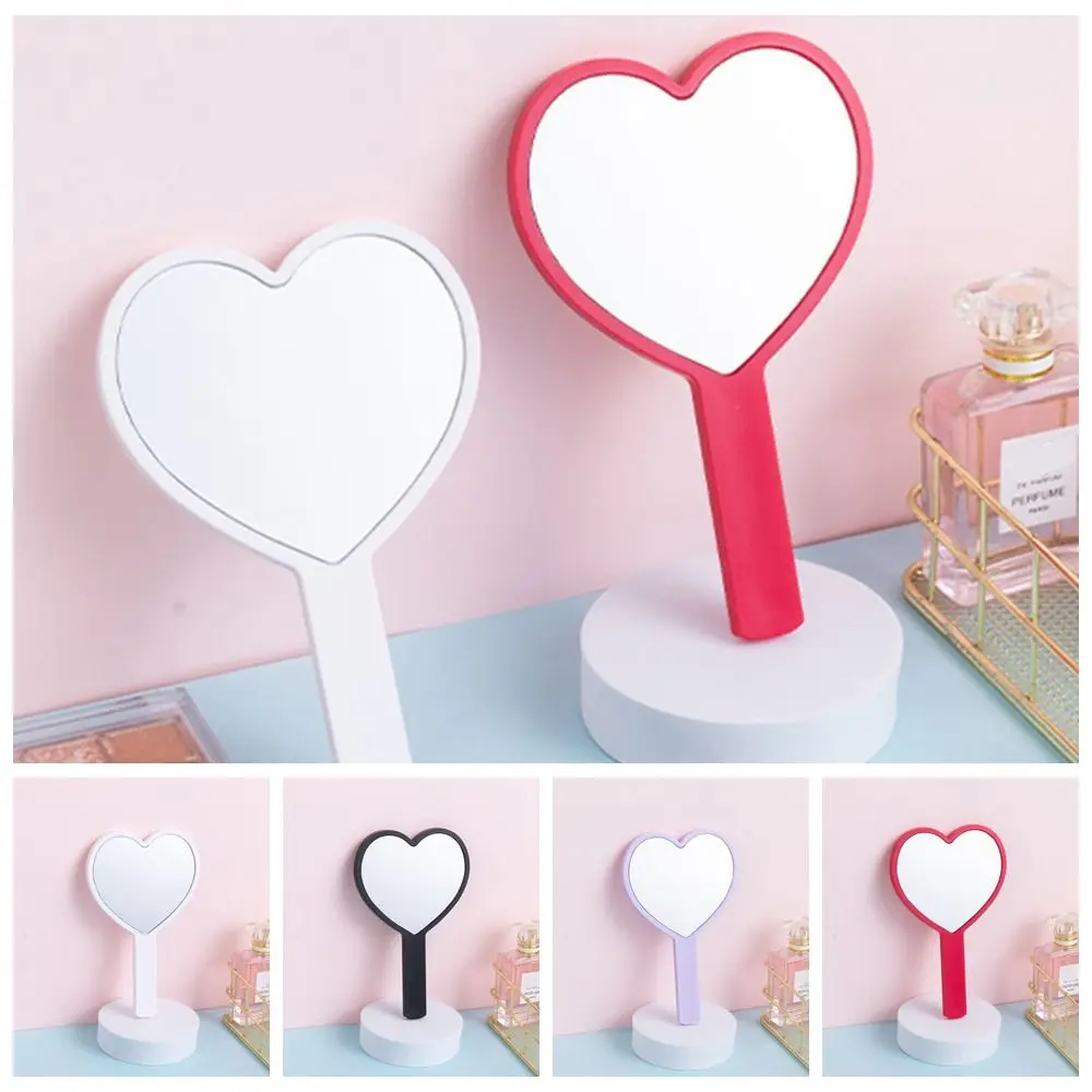Durable Cute Heart Handle Mirror Compact Sweet Love Makeup Mirror Personalized High Definition Vanity Mirror Dressing