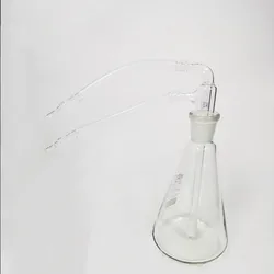 Ozone Water & Oil Maker Bubbler Glass Bottle with Glass Bubbler Triangle Gas Washing Bottle