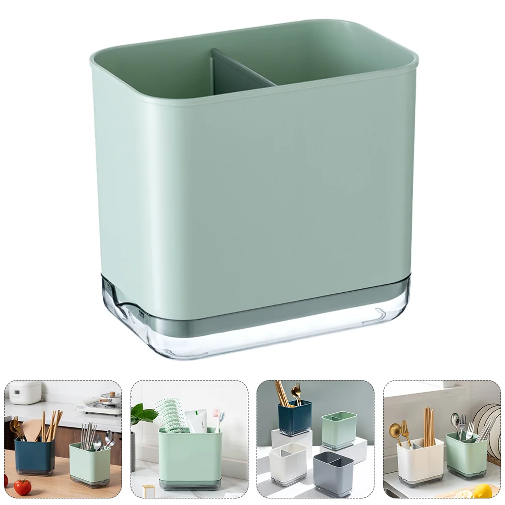 

1pc Multifunctional Countertop Chopsticks Holder Pp Storage Rack Kitchen Utensil Organizer Cutlery Drainer Dense Hole Drainage