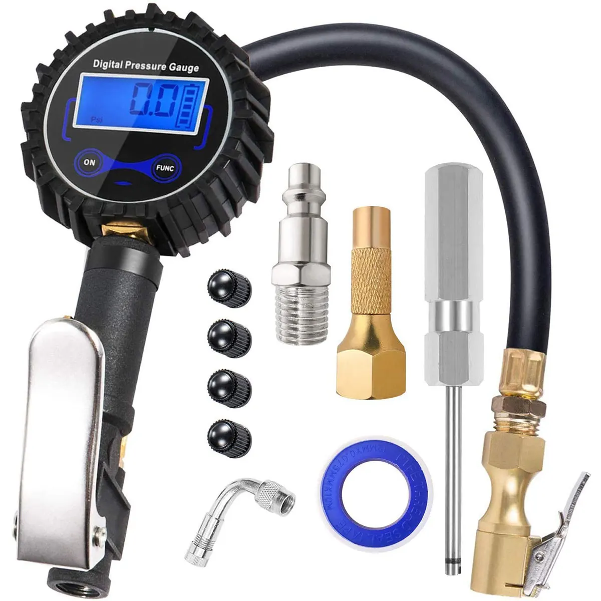 Car Tire Pressure Gauge 3-200 PSI Pressure Dial Gauge LED Backlit Air Compressor Auto Truck Inflator Pump Tire Repair Tools