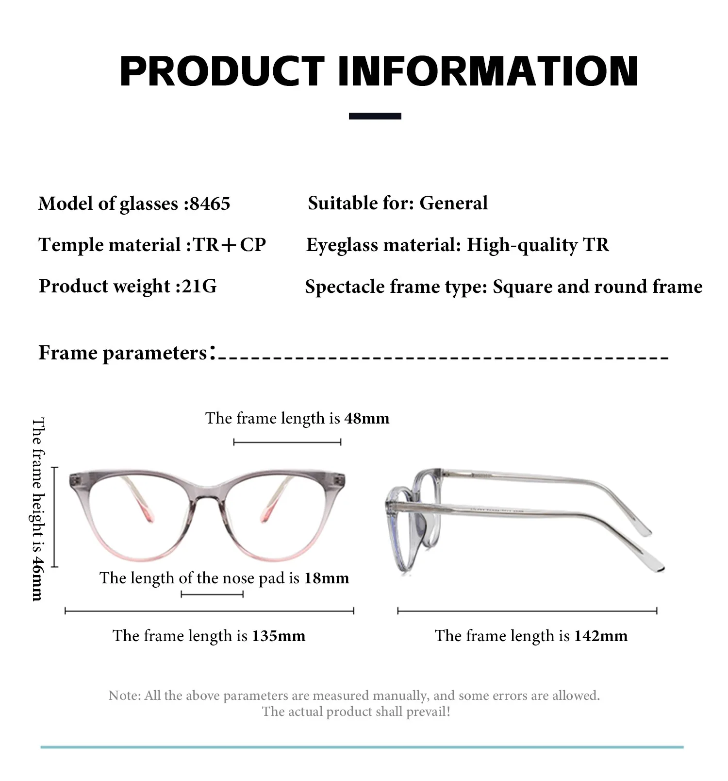 BEAU FIVE نظارات طبية على شكل عين القطة UV400 مضادة للنظارات الشمسية الزرقاء لقصر النظر التقدمية عدسات النظارات البصرية مع وصفة مخصصة 8465 #2