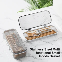 Stainless Steel Mesh Utensil Basket for Kitchen Dishwasher Safe Drying Rack for Spoons and Chopsticks Cutlery Dropshipping