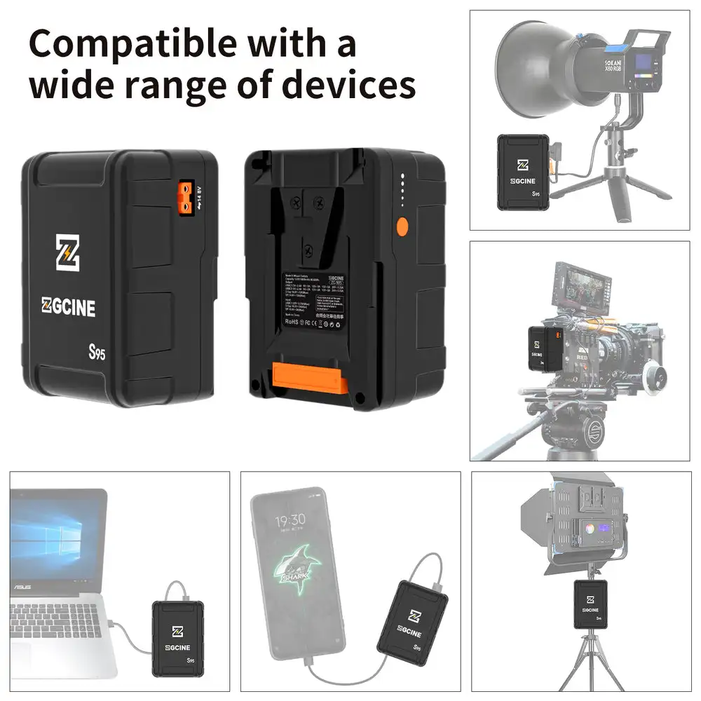 ZGCINE-Batería de montaje de ZG-V99 V, Banco de energía de 6800mAh, batería de iones de litio para Sony/Studio/foto/luz LED, batería de bloqueo en V