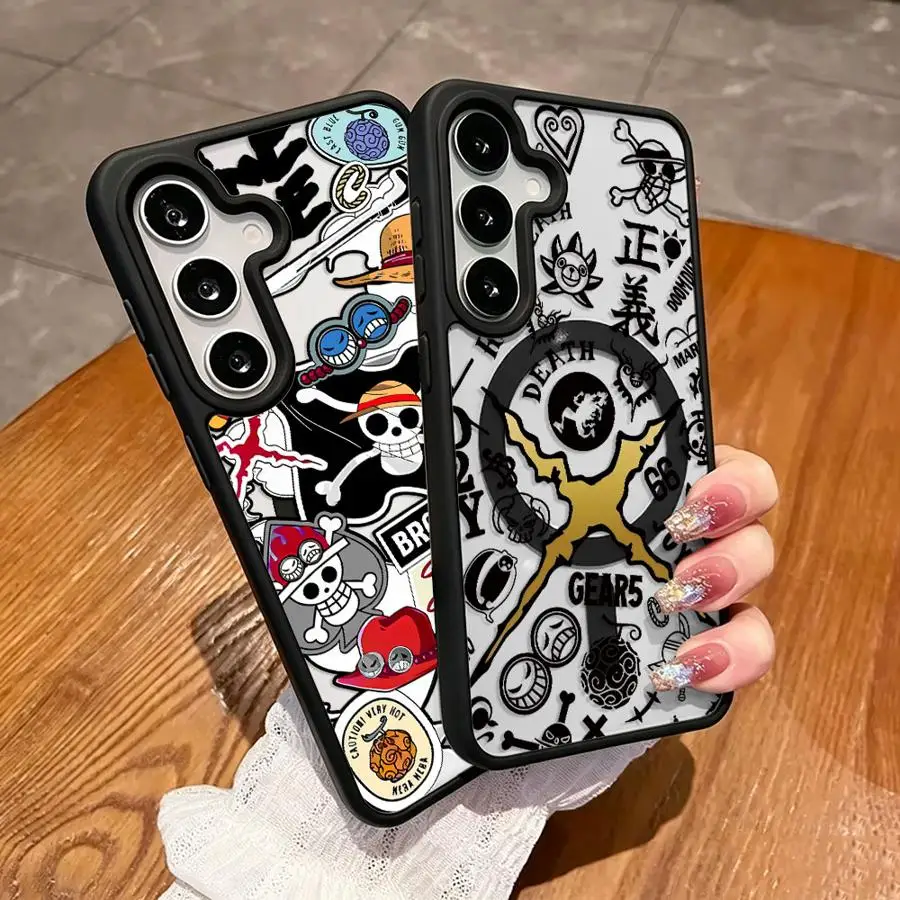 Ones Pieces Thousand Sunny Magnetic Phone Case for Samsung Galaxy A57 A25 F17 A54 A56 A36 A37 A16 A15 A55 A35 A27 A26 A17 Cover