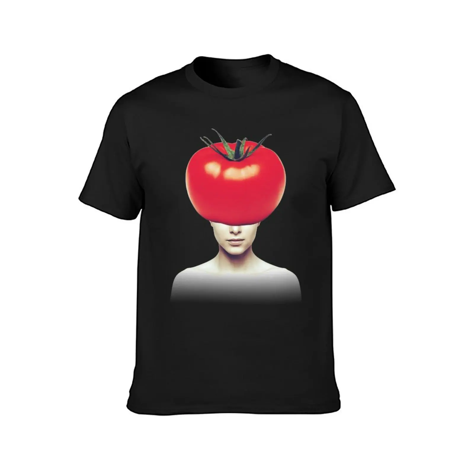 Tomato Head Portrait, minimalist food collage art T-Shirt tops oversizeds anime workout shirts for men