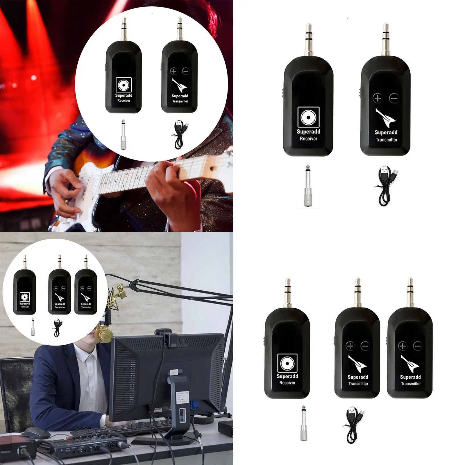 

Guitar Transmitter Receiver 2.4G Electronic Guitar Wireless System for Audop Mixer Keyboard Piano Violins Effect Pedal Amplifier