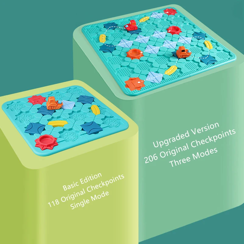 ของเล่นเสริมพัฒนาการเด็ก ชุดต่อรางรถ ปริศนาสร้างถนน ชุดเกมทดสอบทักษะ สร้างจุดตรวจ ของเล่นเกมเขาวงกตแบบอินเทอร์แอคทีฟสำหรับครอบครัว ของขวัญ