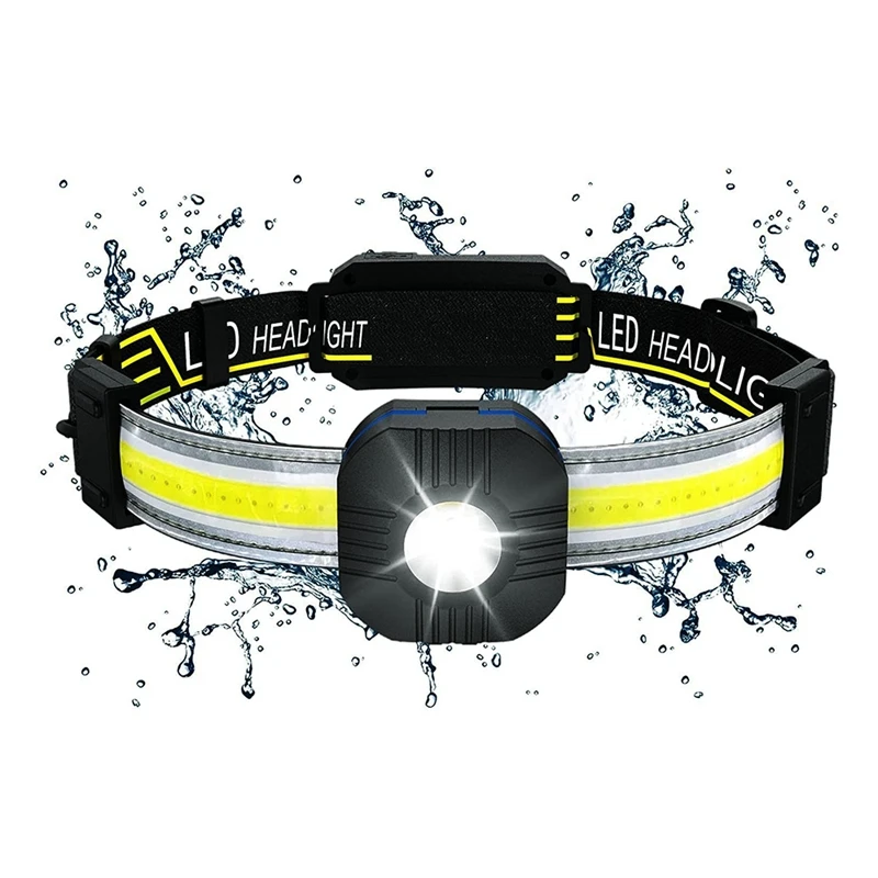 LED Headlight, Super Bright Rechargeable 500 Lux COB Headlight, With 10 USB Headlight Modes, Lightweight And Waterproof