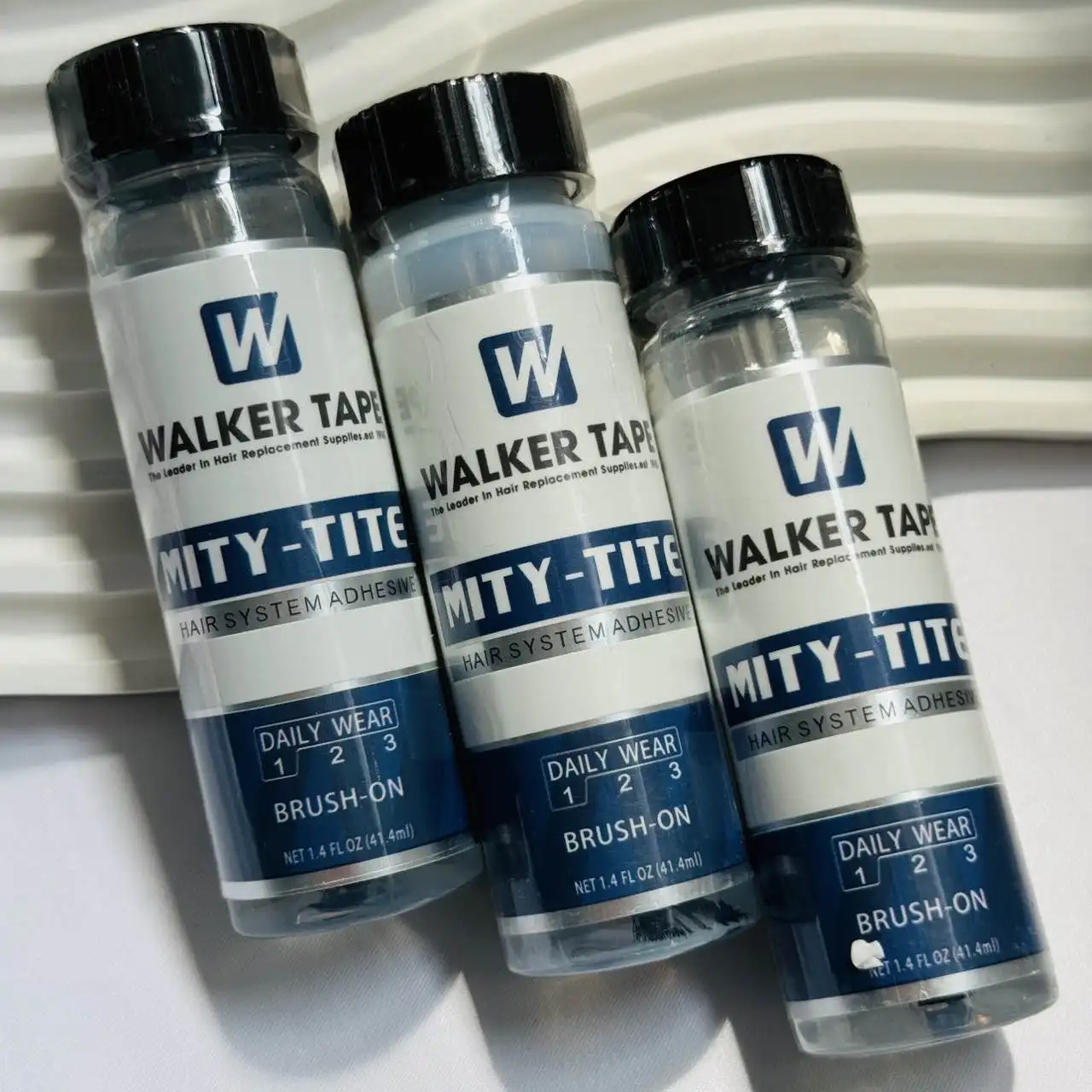 

Walker Mity-Tite Adhesive Hair Block Replacement 41ML/15ML Sturdy Firm Woven Wig for Hair Loss Solutions - 1/2/3PCS Pack