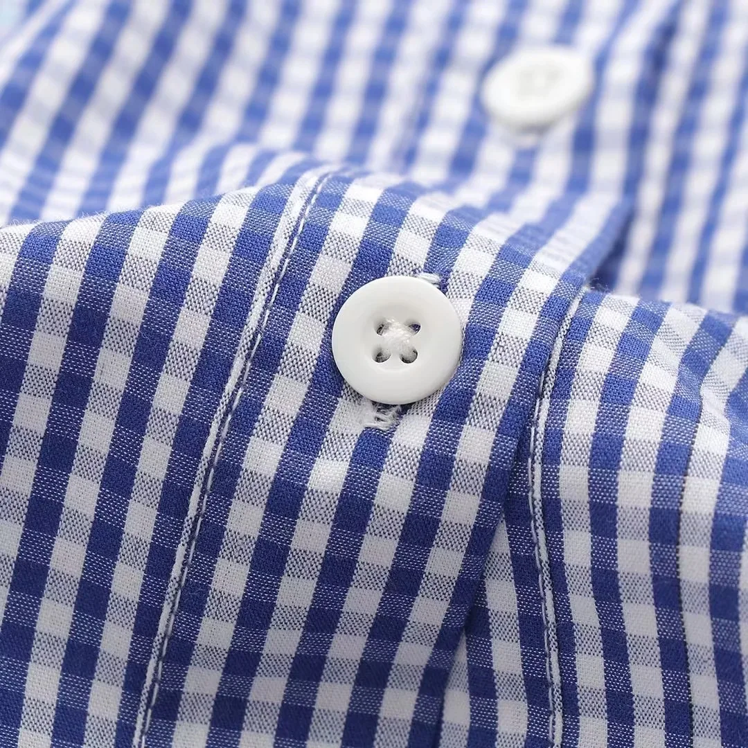 Novo 2025 inverno algodão camisa de manga longa, feminino peter pan colarinho xadrez, mori menina francês casual solto bordado blusa t5d522cc