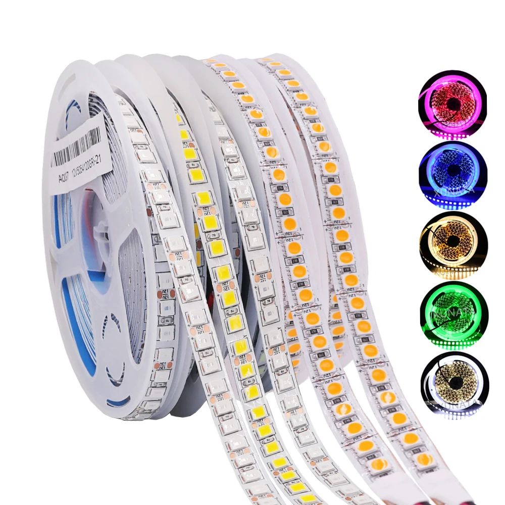 12V 2835 5M LED Strip SMD 5050 5054 LED Tape Waterproof Ribbon Diode 60/120Leds/m Flexible Neon Lights Luces Led for Room Decor