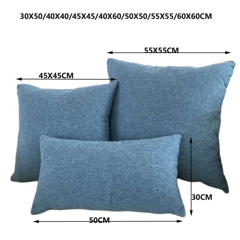 Solid Color Throw Pillow Cover 30X50/40X4045X45/40X60/50X50/55X55/60X60 Cozy Linen Home Bedroom House Office Square Pillowcase