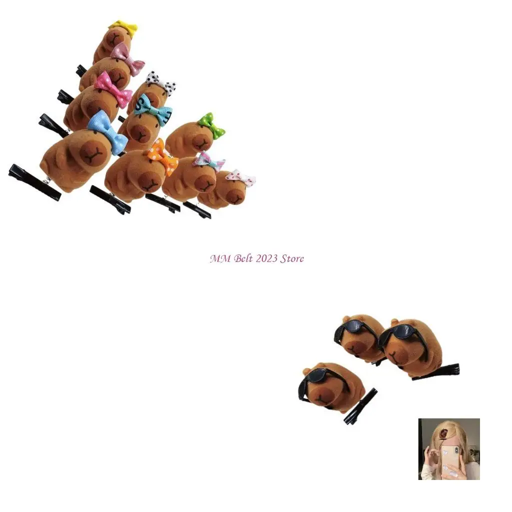 

49ME 10 Pcs Capybara Hair Clip with Spring Designs Practical Hair Accessory Hairpin