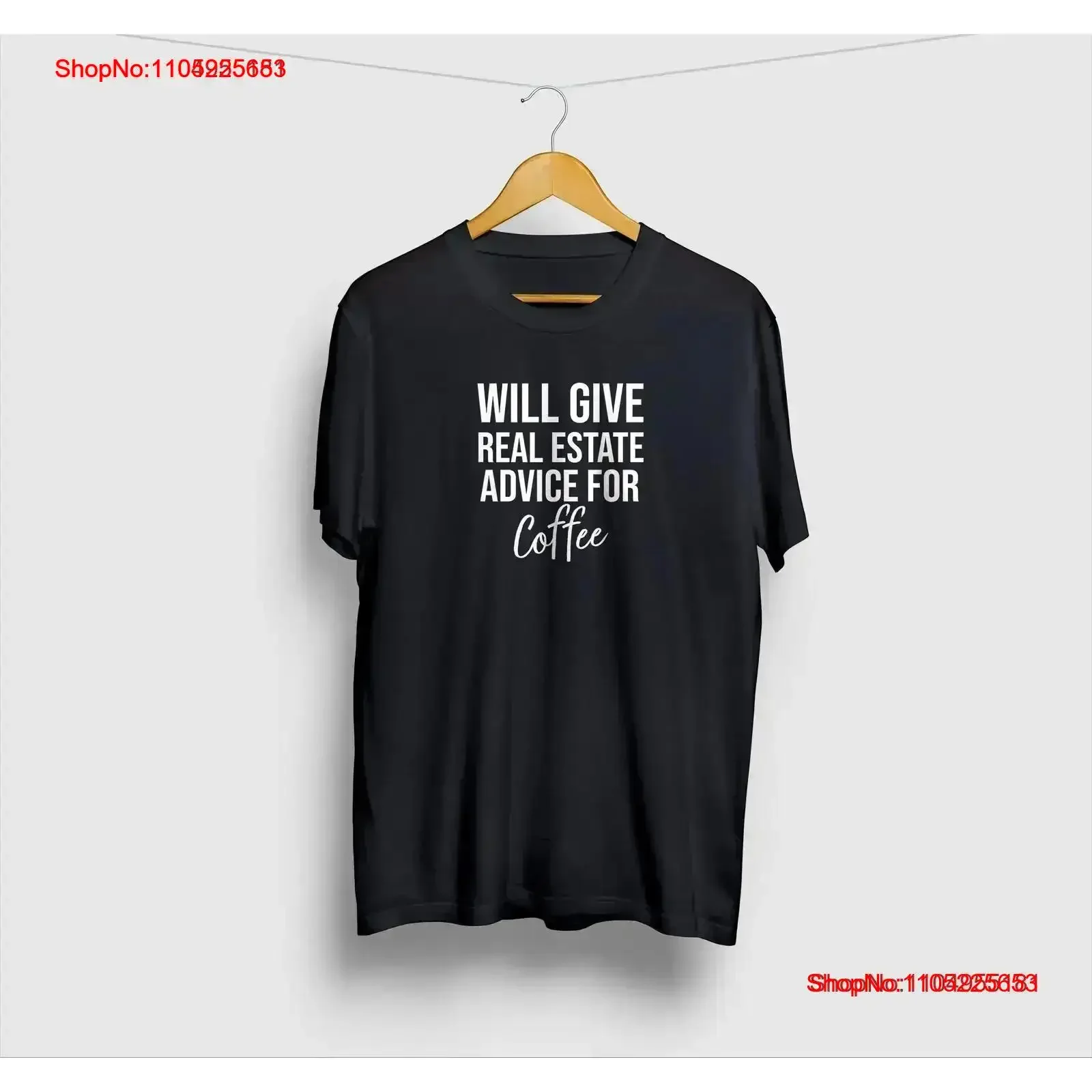 

Will Give Real Estate Advice For Coffee Agent Realtor T Shirt Closing vintage Washed homme Top Everyday Wear Stylish vintage