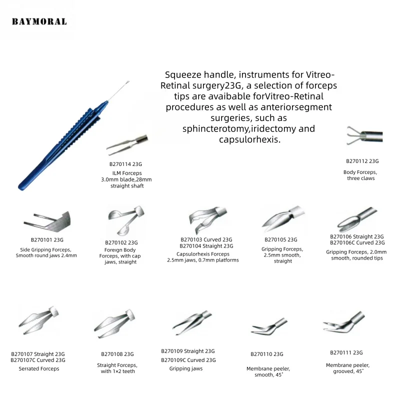 เครื่องมือจักษุวิทยาสำหรับการผ่าตัดต้อกระจก คีมจับกระจกตาและจอประสาทตา
