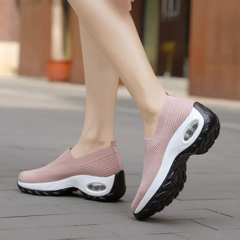 Slip-On Women Walking Shoes Orthopedic Diabetic Ladies Platform Mules Mesh Lightweight Slippers Wedge Female Sneaker