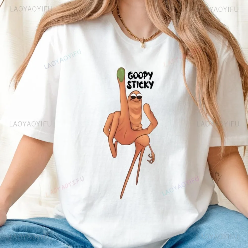 Marcus The Worm Goopy Sticky Meme T-Shirt Internet Humor Clothing Casual Fashion Loose Cotton Short Sleeve Women Man Tshirt
