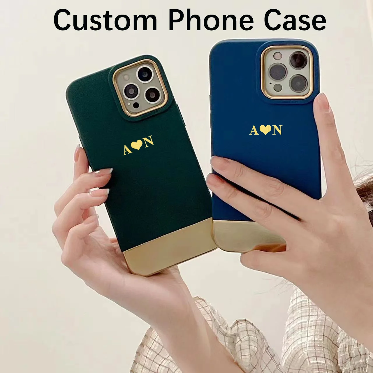 

Luxury Personalise Initials Name Phone Case For iPhone 13 12 11 14 Pro Max X XS XR Fashion Customized Cover