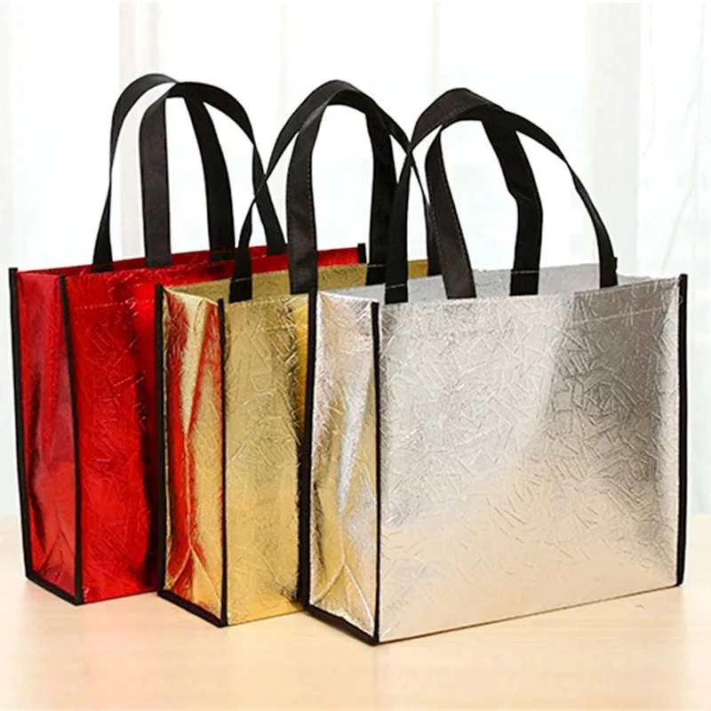 Mulheres Reutilizáveis Saco De Compras Grande Capacidade Canvas Sacos De Armazenamento De Viagem Laser Glitter Feminino Bolsa Mercearia Canvas Tote