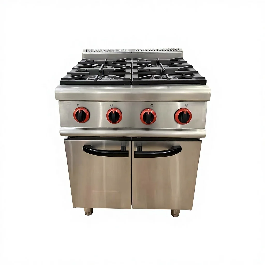 6 Burner Gas Range with Storage Cabinet High Power 35.8KW  Large Capacity for High Volume Cooking Commercial Use