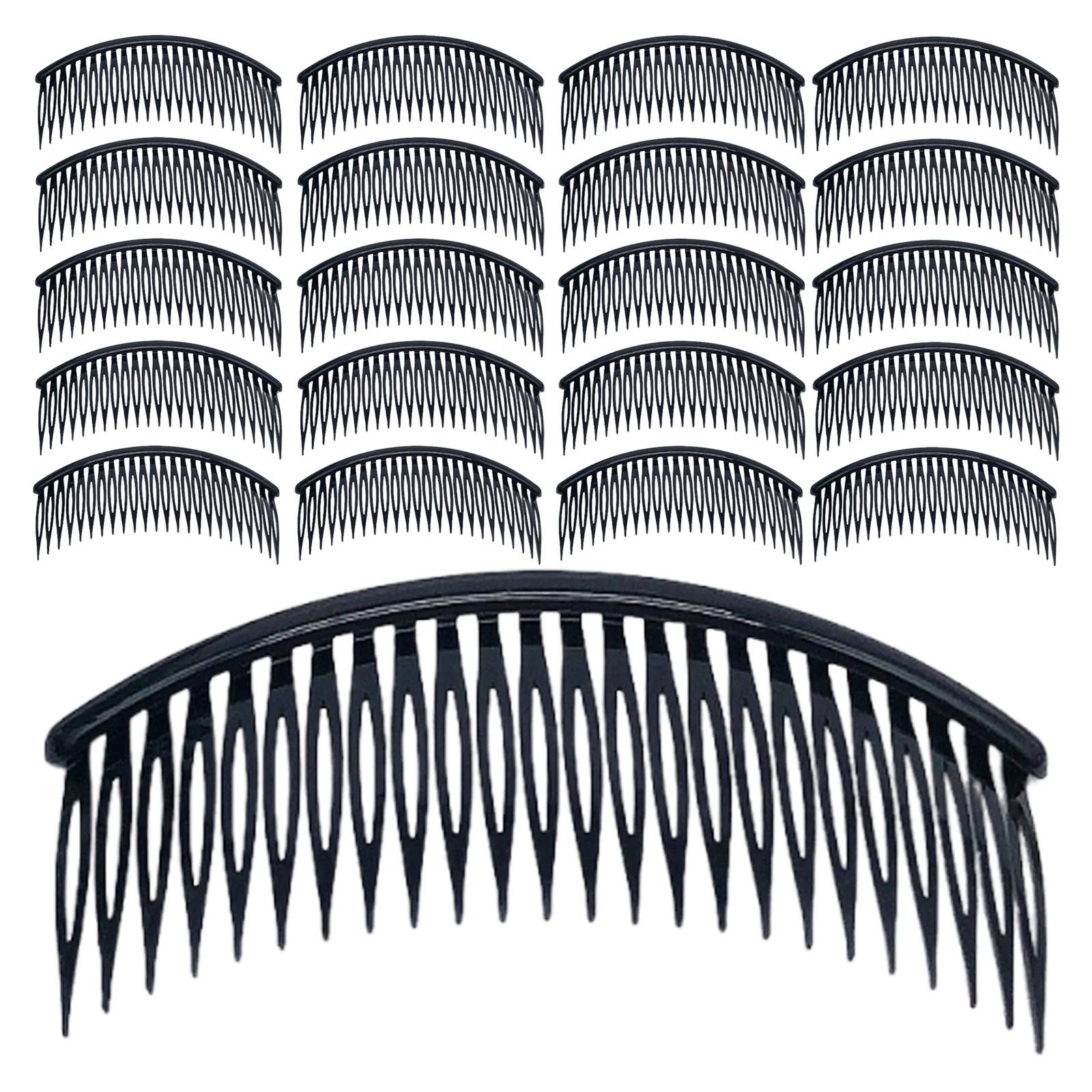 

48 шт. расчески для густых волос — черная пластиковая расческа 12 см — плотно расположенные зубы для надежной удержания приподнятия и шиньонов
