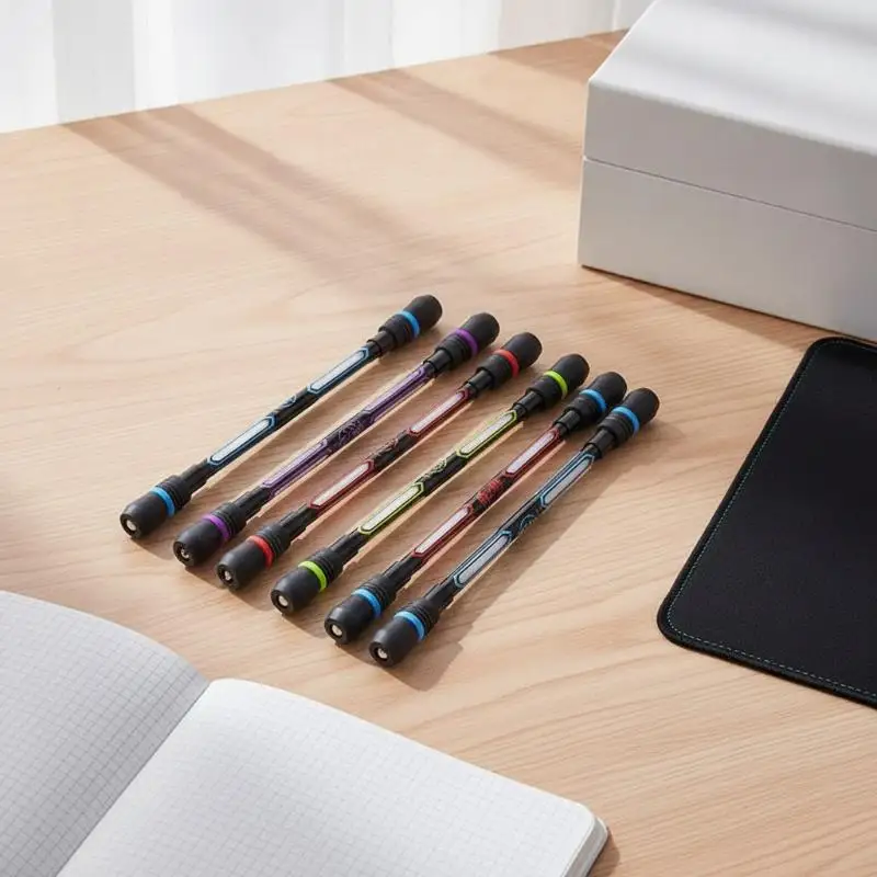 Spinning Pen for ADHD 1/2/4Pcs Rotating Stress Relief Gel Pen Fidget Toy for Kids Adults Home Office