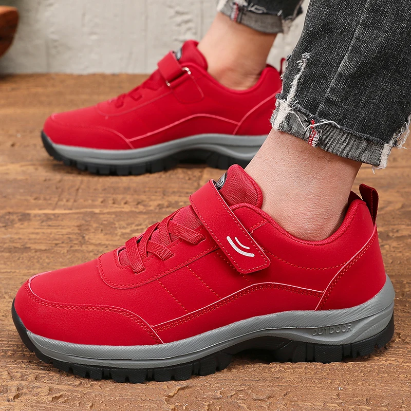 

Women Sneakers Thick Soled Lightweight Spring Outdoor Hiking Shock Absorber Designer Leather Work and Leisure Jogging Shoes