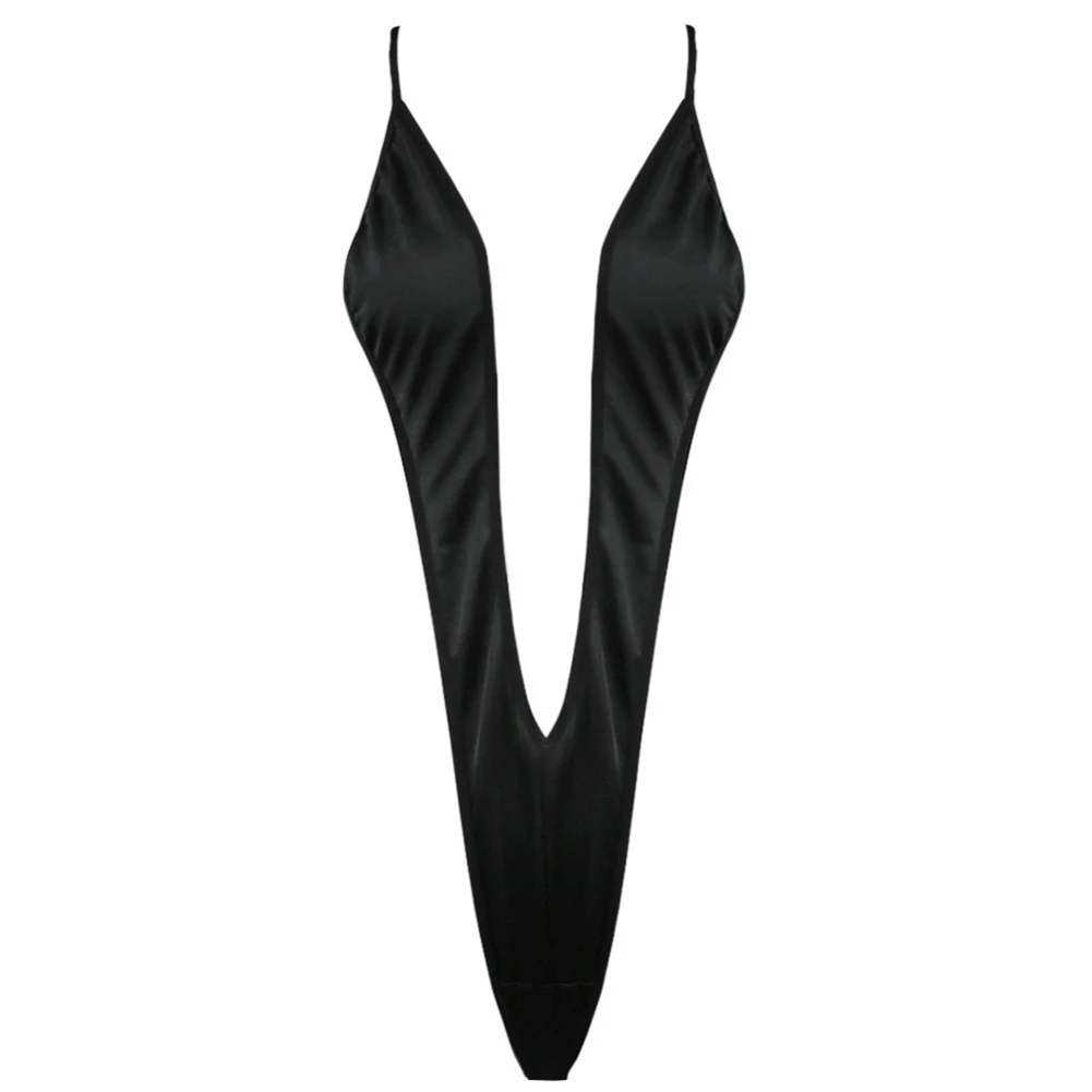 Women's Sexy Bikini Lingerie Ultra-Thin Bodysuit Tempt Backless Deep V Three-Point Bikini Swimsuit High Stretch For Pool Party