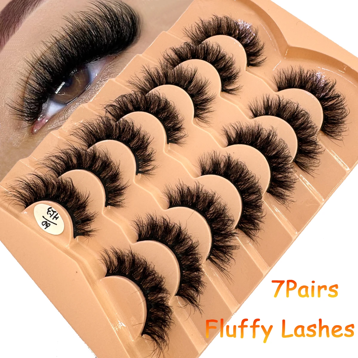 7Pairs Maquiagem Short Natural Mink Lashes 5D Fluffy Wispy Eyelashes Volume False Eyelashes Eyelash Extensio makeup Fake Eyelash