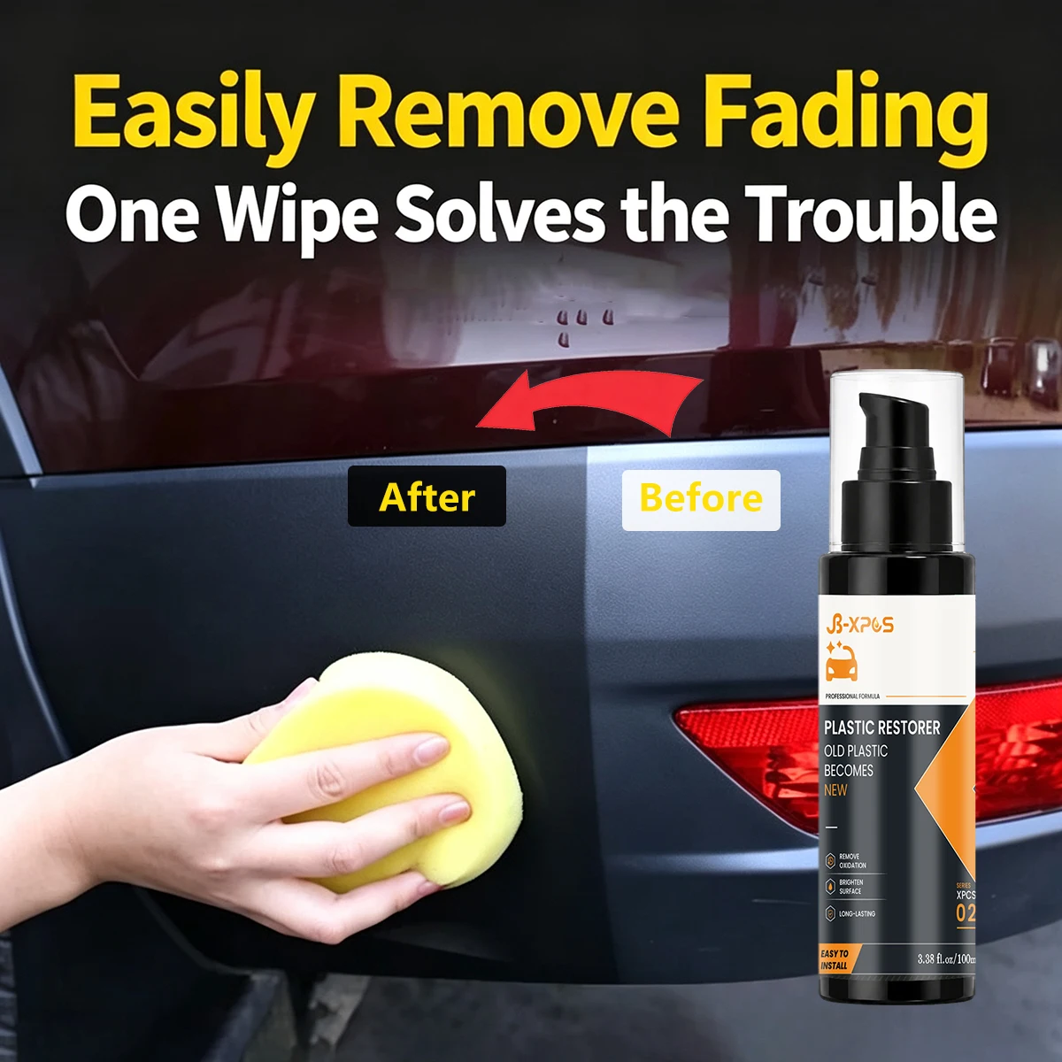 JB‑XPCS Plastic Restorer Remove Oxidation Brighten Surface Long‑Lasting Car Plastic Parts Renew Care YT0102