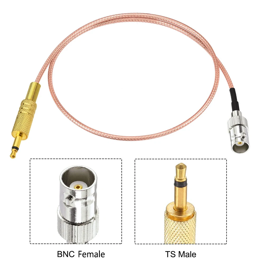 BNC laki-laki perempuan ke 3.5mm 1/8 "Mono TS steker laki-laki adaptor Stereo kabel koaksial Audio daya RG316 untuk Radio gelombang pendek