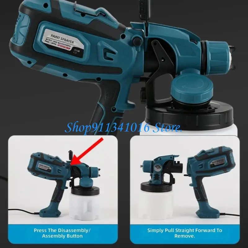 Corded Electric Paint Applicator with Variable Output Pattern and Width, 1.1 L Removable Container for Walls, Woodwork and