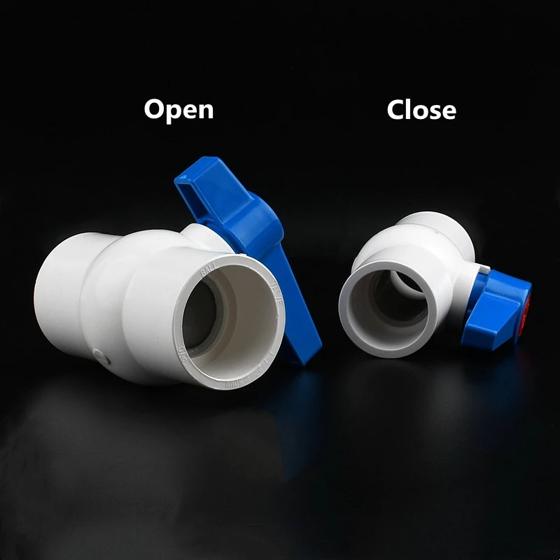 I.D 20/25/32/40/50/63mm PVC Pipe Ball Valves Water Irrigation System Drainage Tube Quick Valve Water Pipe Connector Fittings