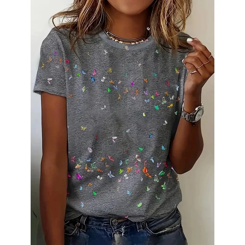 

Print Tees Casual Street Tops Camisetas Woman Clothing Summer 2025 Short Sleeve Women's T-Shirt Ropa De Mujer Ofertas Chic Cheap